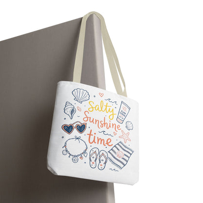 Beach Vibes Tote — "Salty Sunshine Time" Summer Beach Bag