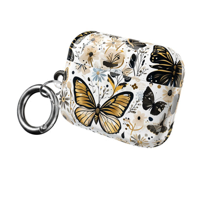Gold & black Butterfly Floral AirPod Case — Decorative Charging Case