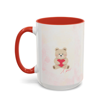 Pink Teddy Bear Heart Accent Coffee Mug (11/15oz)