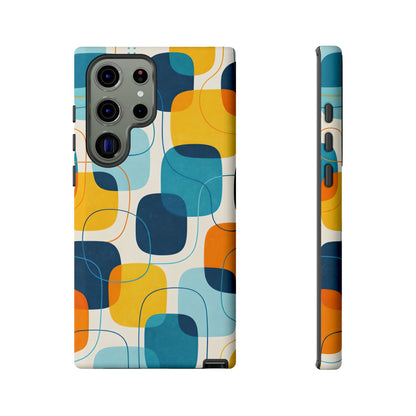 Mid-Centry Modern Retro Ocean tone Protective Phone Case - Tough Design Cover