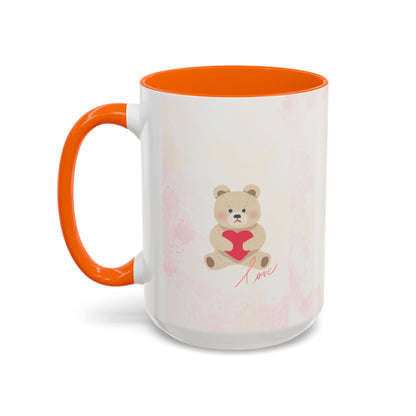 Pink Teddy Bear Heart Accent Coffee Mug (11/15oz)
