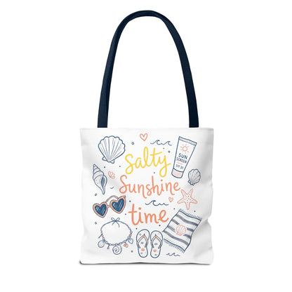 Beach Vibes Tote — "Salty Sunshine Time" Summer Beach Bag