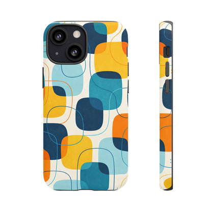 Mid-Centry Modern Retro Ocean tone Protective Phone Case - Tough Design Cover