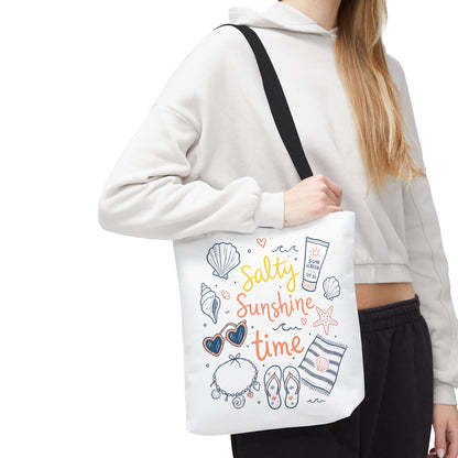 Beach Vibes Tote — "Salty Sunshine Time" Summer Beach Bag