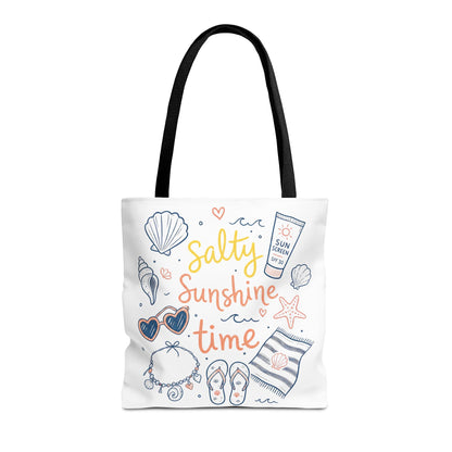 Beach Vibes Tote — "Salty Sunshine Time" Summer Beach Bag