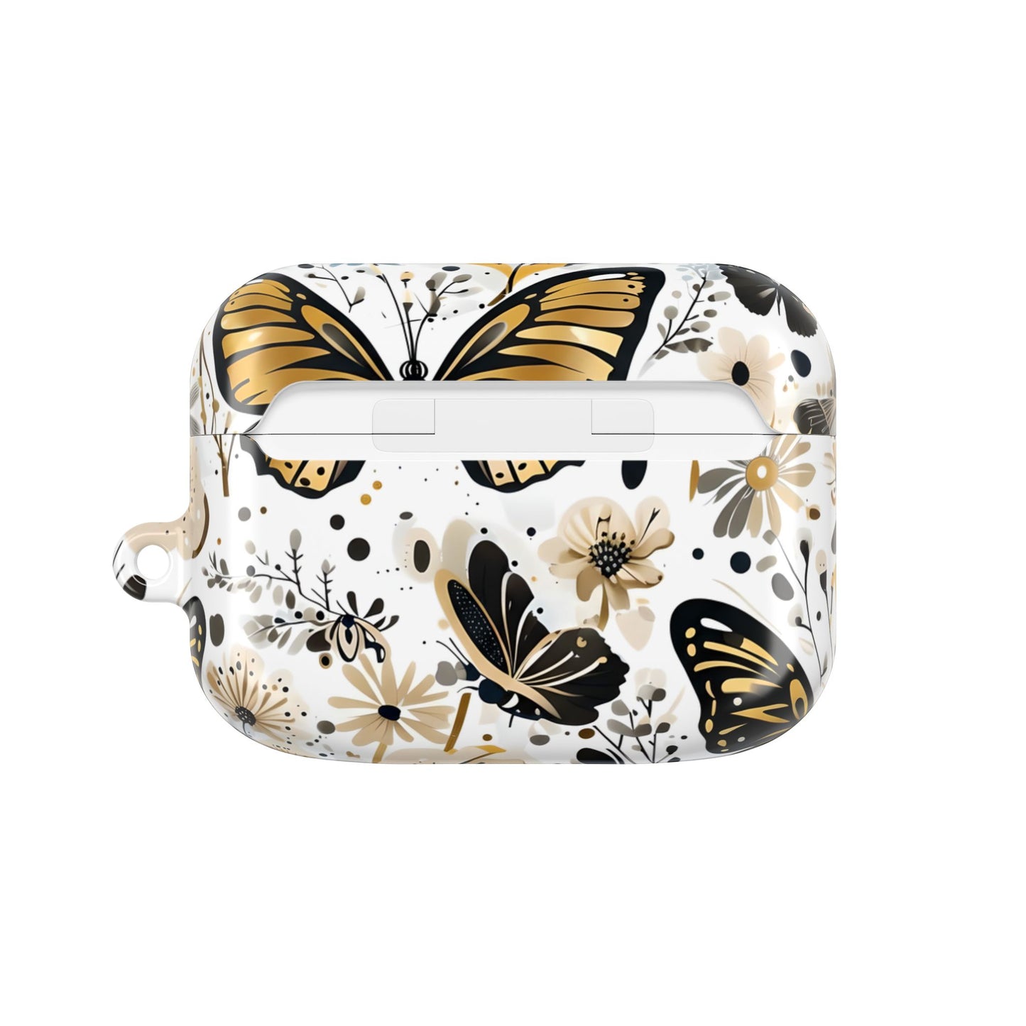 Gold & black Butterfly Floral AirPod Case — Decorative Charging Case