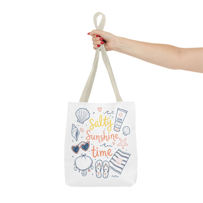 Beach Vibes Tote — "Salty Sunshine Time" Summer Beach Bag