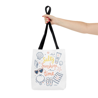 Beach Vibes Tote — "Salty Sunshine Time" Summer Beach Bag