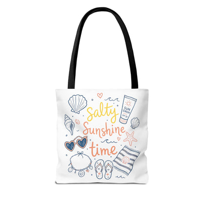 Beach Vibes Tote — "Salty Sunshine Time" Summer Beach Bag