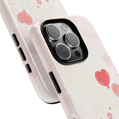 Valentine Heart Balloons Phone Case — "Love You" Romantic Protective Design Cover