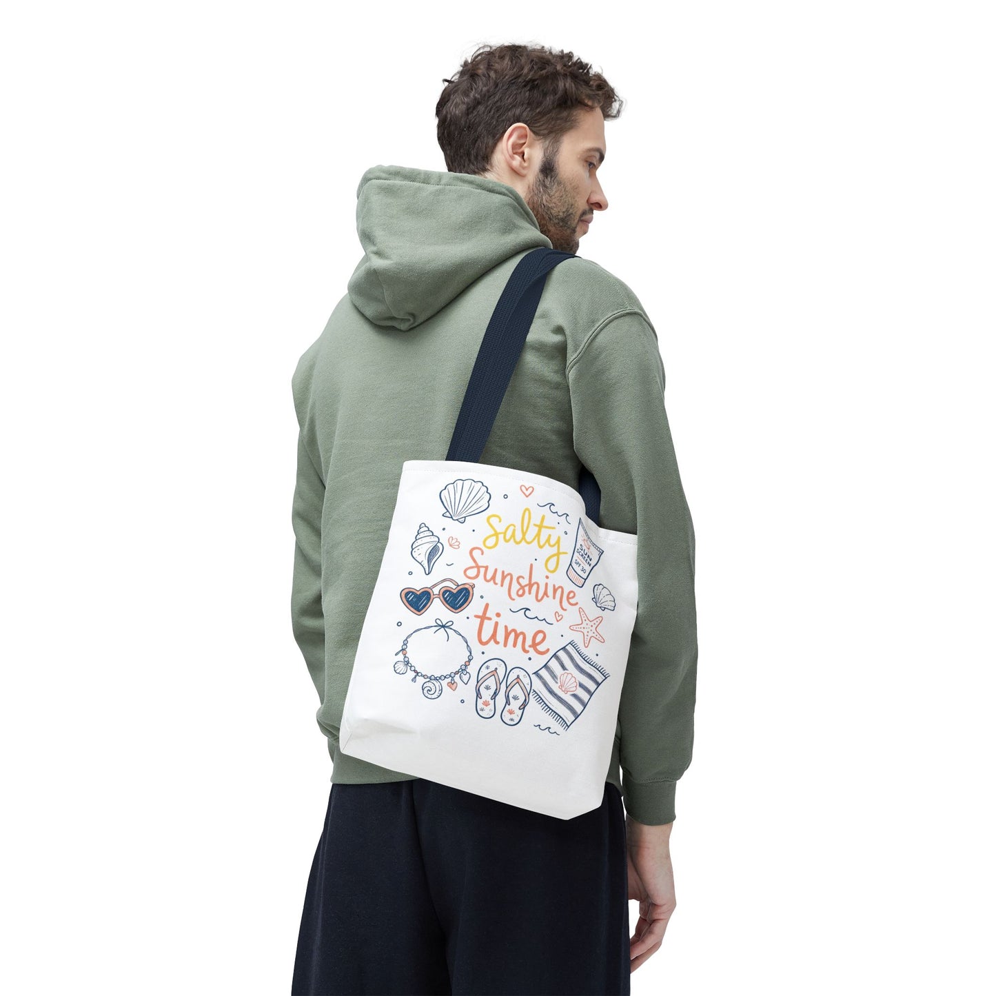 Beach Vibes Tote — "Salty Sunshine Time" Summer Beach Bag