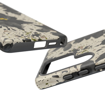 Black Watercolor Floral Phone Case — Seamless Pastel Flower Protective Design Cover