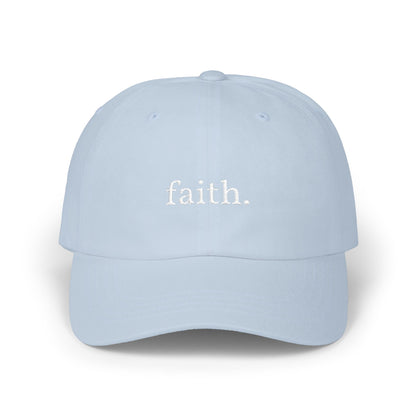 Faith Dad Cap — 'faith.' Front with Heb 11:1 Back Embroidered Baseball Hat