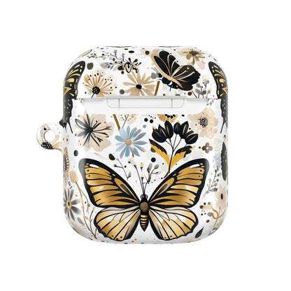 Gold & black Butterfly Floral AirPod Case — Decorative Charging Case
