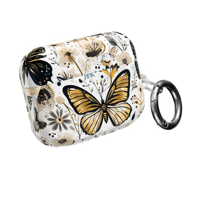 Gold & black Butterfly Floral AirPod Case — Decorative Charging Case