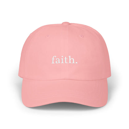 Faith Dad Cap — 'faith.' Front with Heb 11:1 Back Embroidered Baseball Hat