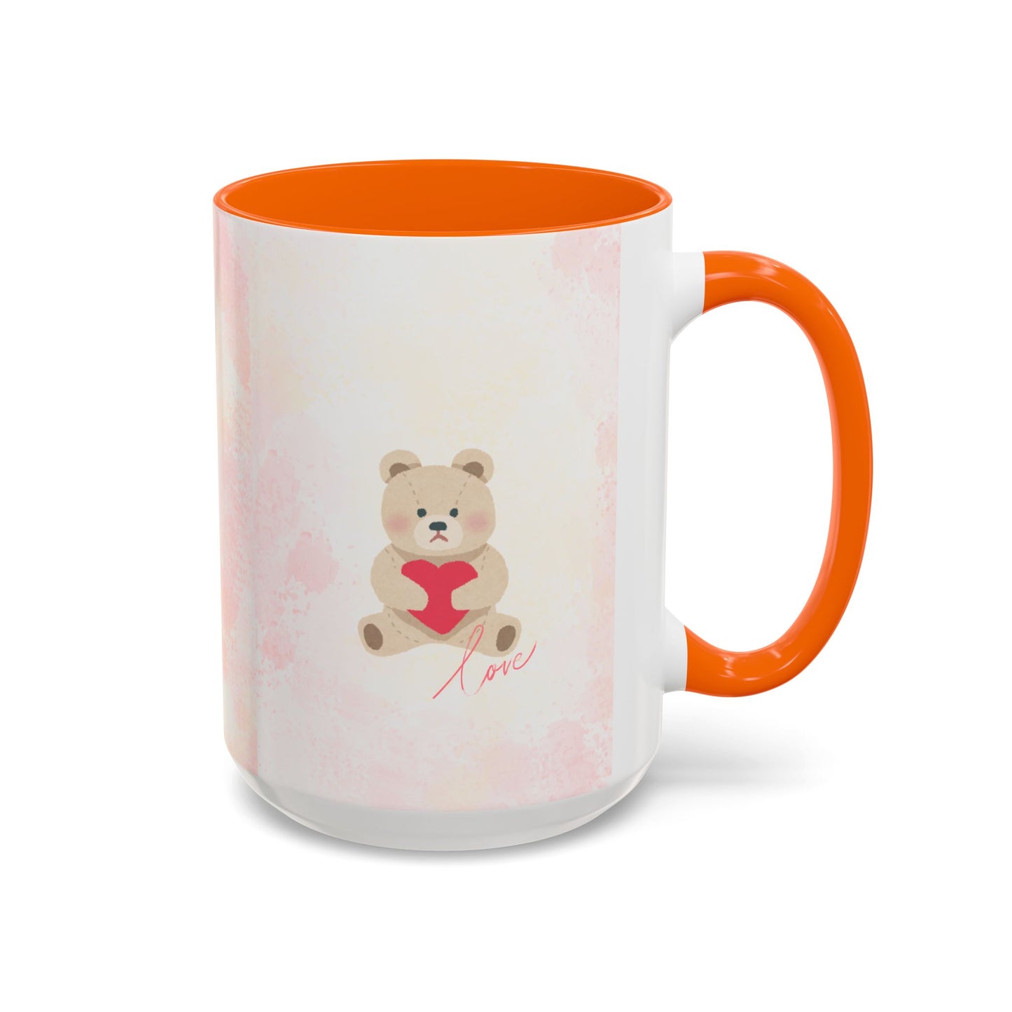 Pink Teddy Bear Heart Accent Coffee Mug (11/15oz)