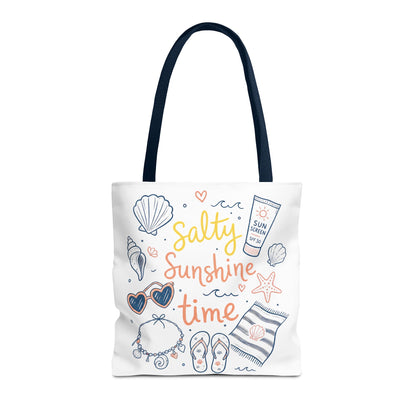 Beach Vibes Tote — "Salty Sunshine Time" Summer Beach Bag