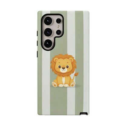 Baby Lion Phone Case — Olive green Striped Protective Design Cover