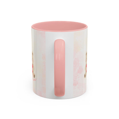 Pink Teddy Bear Heart Accent Coffee Mug (11/15oz)