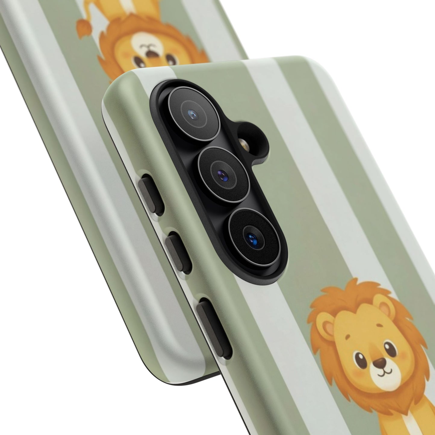 Baby Lion Phone Case — Olive green Striped Protective Design Cover