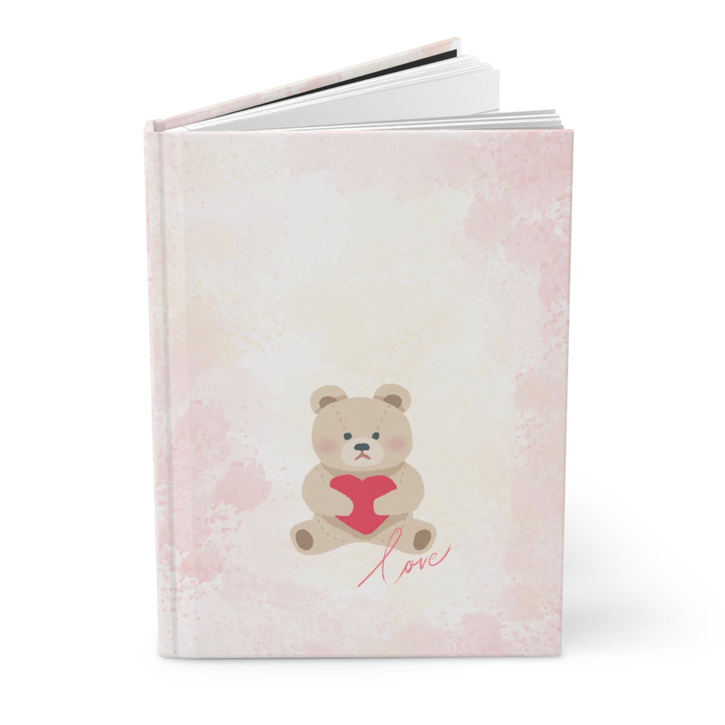 Love Teddy Bear Hardcover Journal — Cute Pink Keepsake Notebook for Valentine’s Day, Gift for Her