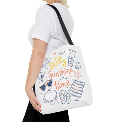Beach Vibes Tote — "Salty Sunshine Time" Summer Beach Bag