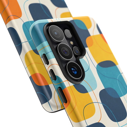 Mid-Centry Modern Retro Ocean tone Protective Phone Case - Tough Design Cover