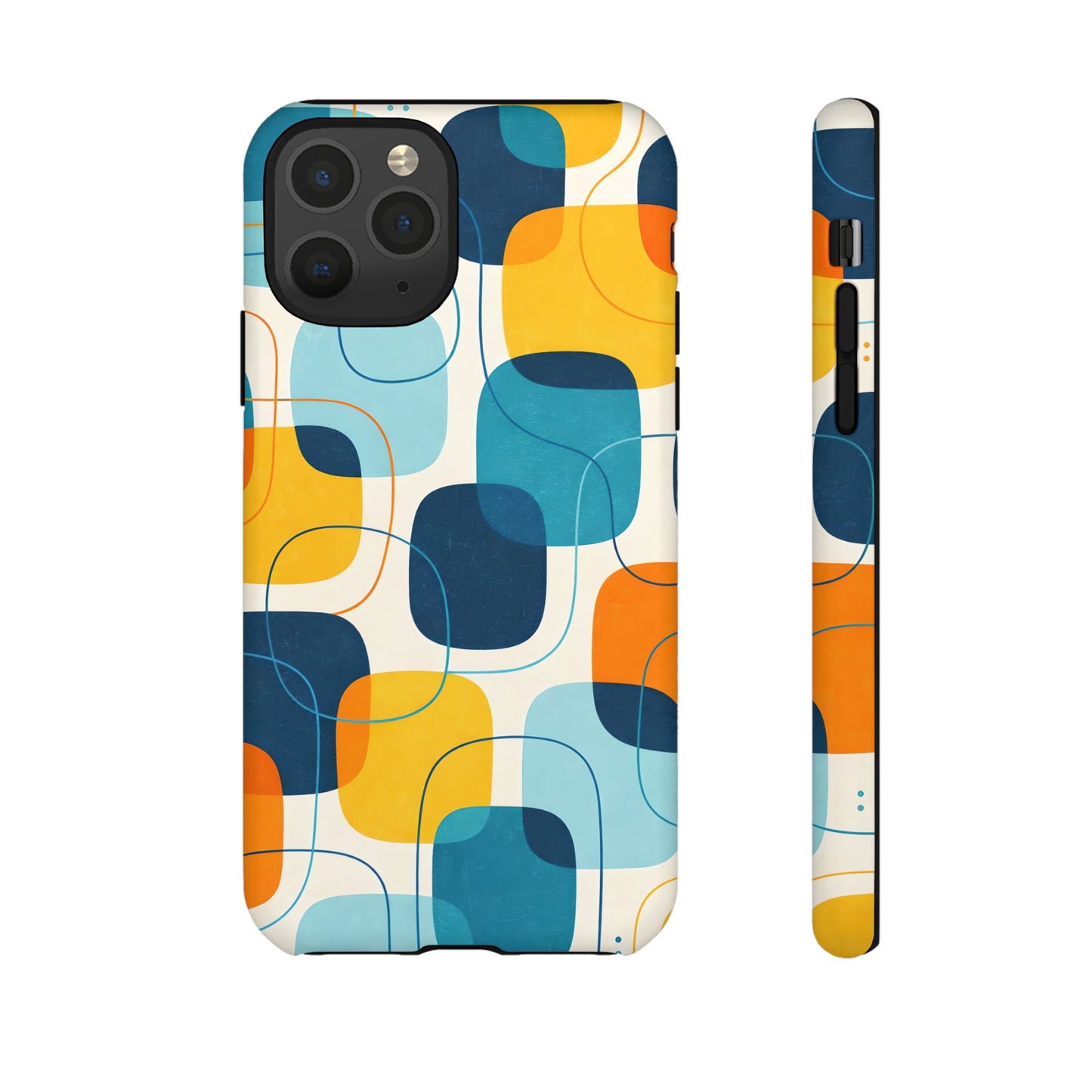 Mid-Centry Modern Retro Ocean tone Protective Phone Case - Tough Design Cover