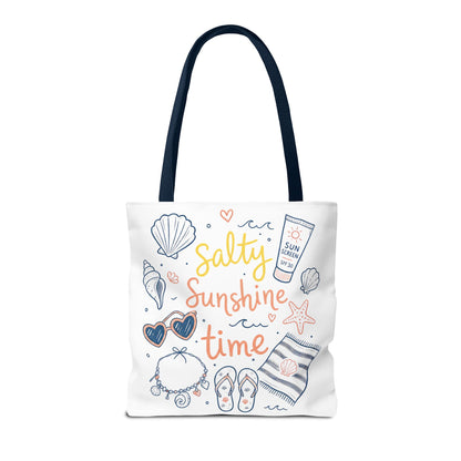 Beach Vibes Tote — "Salty Sunshine Time" Summer Beach Bag