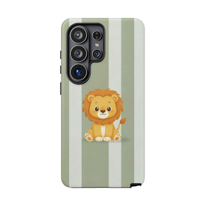 Baby Lion Phone Case — Olive green Striped Protective Design Cover