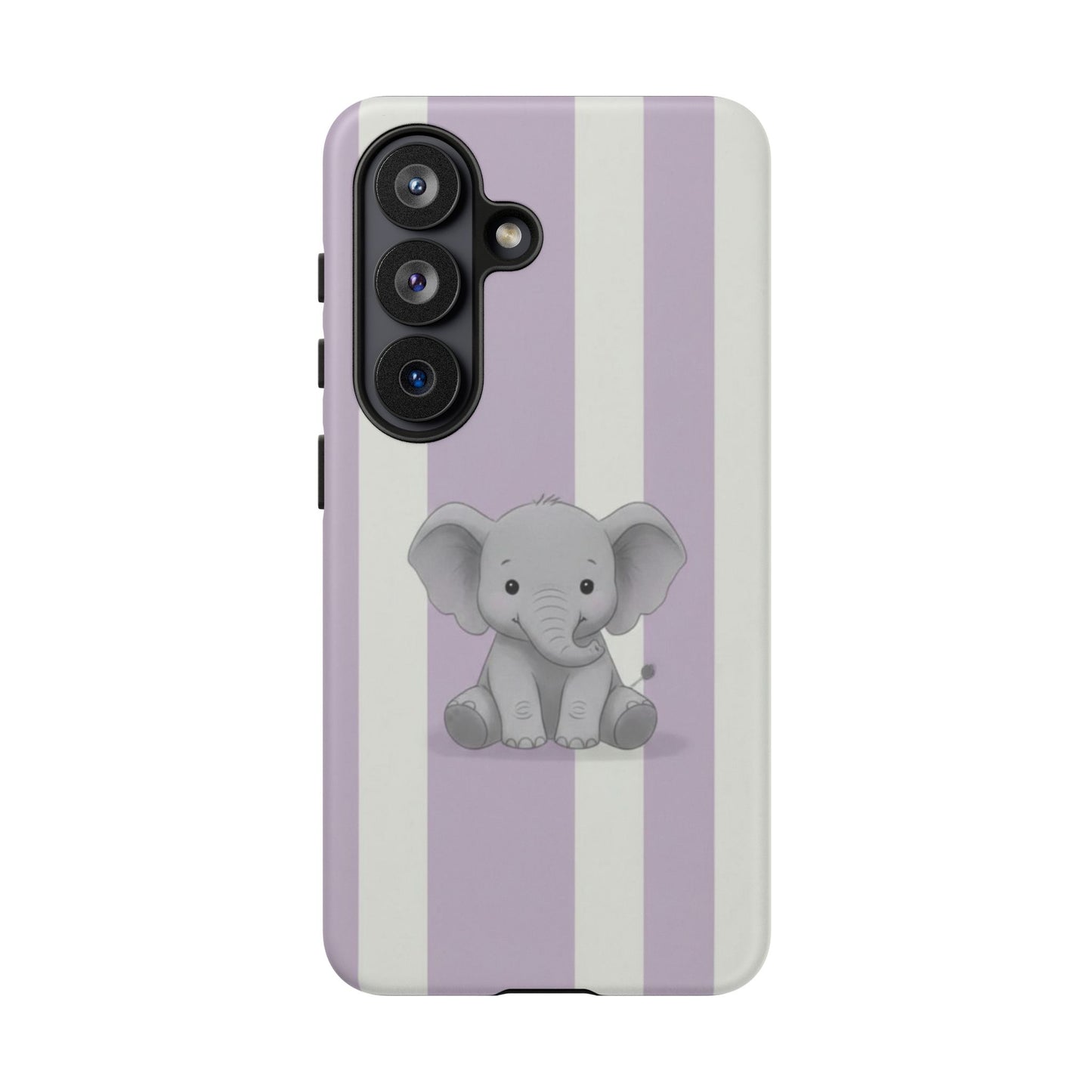 Baby Elephant Phone Case — Soft Purple Striped Protective Design Cover