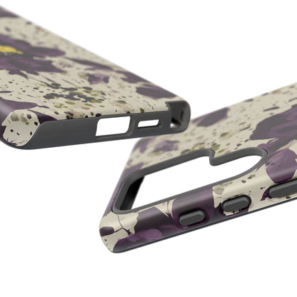 Royral Purple Watercolor Floral Phone Case — Seamless Pastel Flower Protective Design Cover