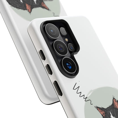Cat “Me at Work” Phone Case – Tuxedo Cat Coffee Desk Design Cover