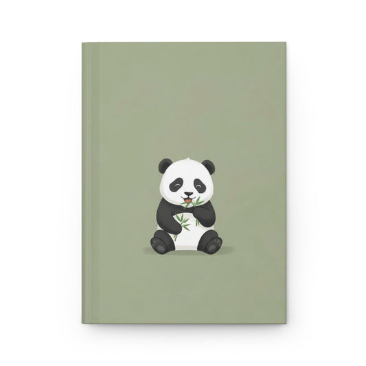 Panda Bamboo Hardcover Journal — Green Matte Notebook for Notes & Journaling