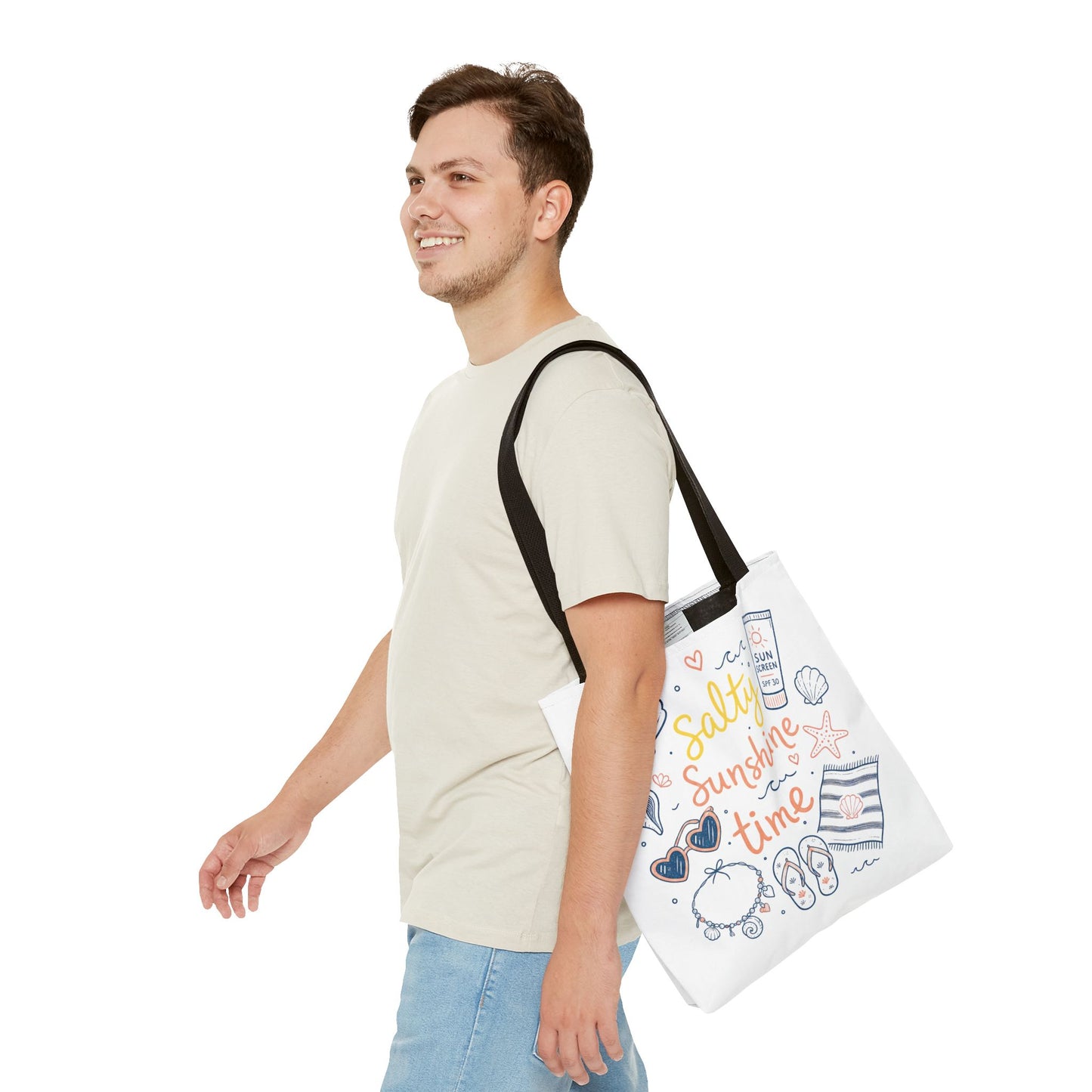 Beach Vibes Tote — "Salty Sunshine Time" Summer Beach Bag