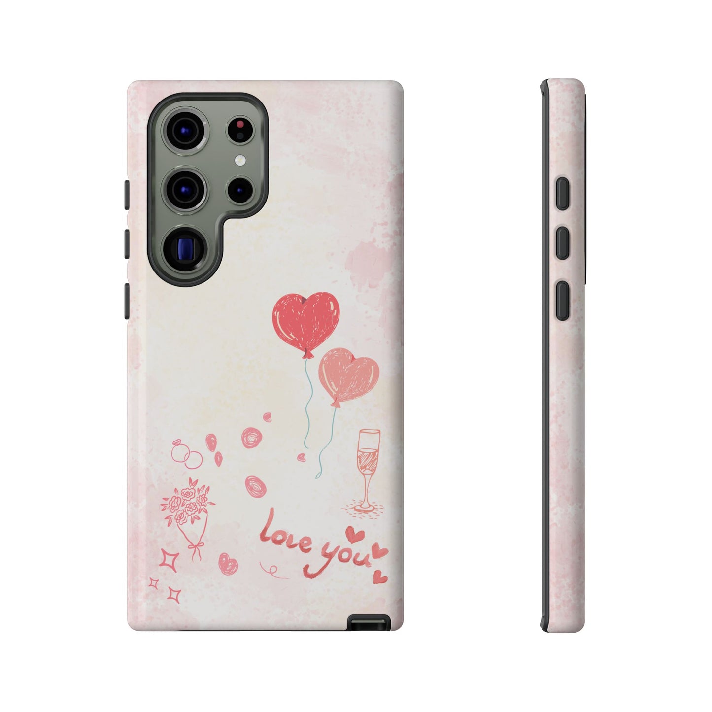 Valentine Heart Balloons Phone Case — "Love You" Romantic Protective Design Cover