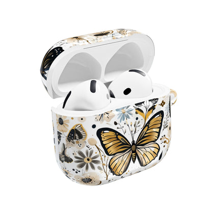Gold & black Butterfly Floral AirPod Case — Decorative Charging Case