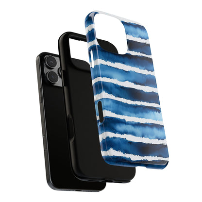 Blue & White Watercolor Stripe Tough Case