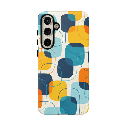 Mid-Centry Modern Retro Ocean tone Protective Phone Case - Tough Design Cover