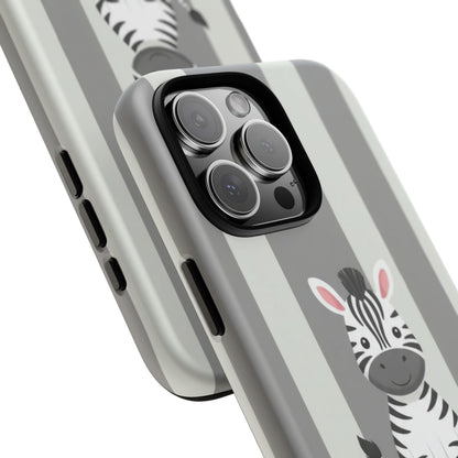 Baby Zebra Phone Case — Soft Grey Striped Protective Design Cover