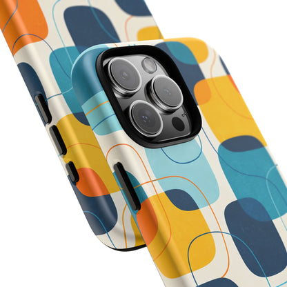 Mid-Centry Modern Retro Ocean tone Protective Phone Case - Tough Design Cover