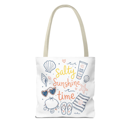 Beach Vibes Tote — "Salty Sunshine Time" Summer Beach Bag