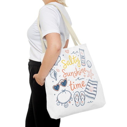 Beach Vibes Tote — "Salty Sunshine Time" Summer Beach Bag
