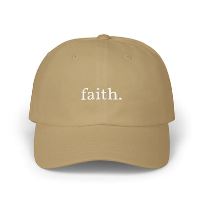 Faith Dad Cap — 'faith.' Front with Heb 11:1 Back Embroidered Baseball Hat