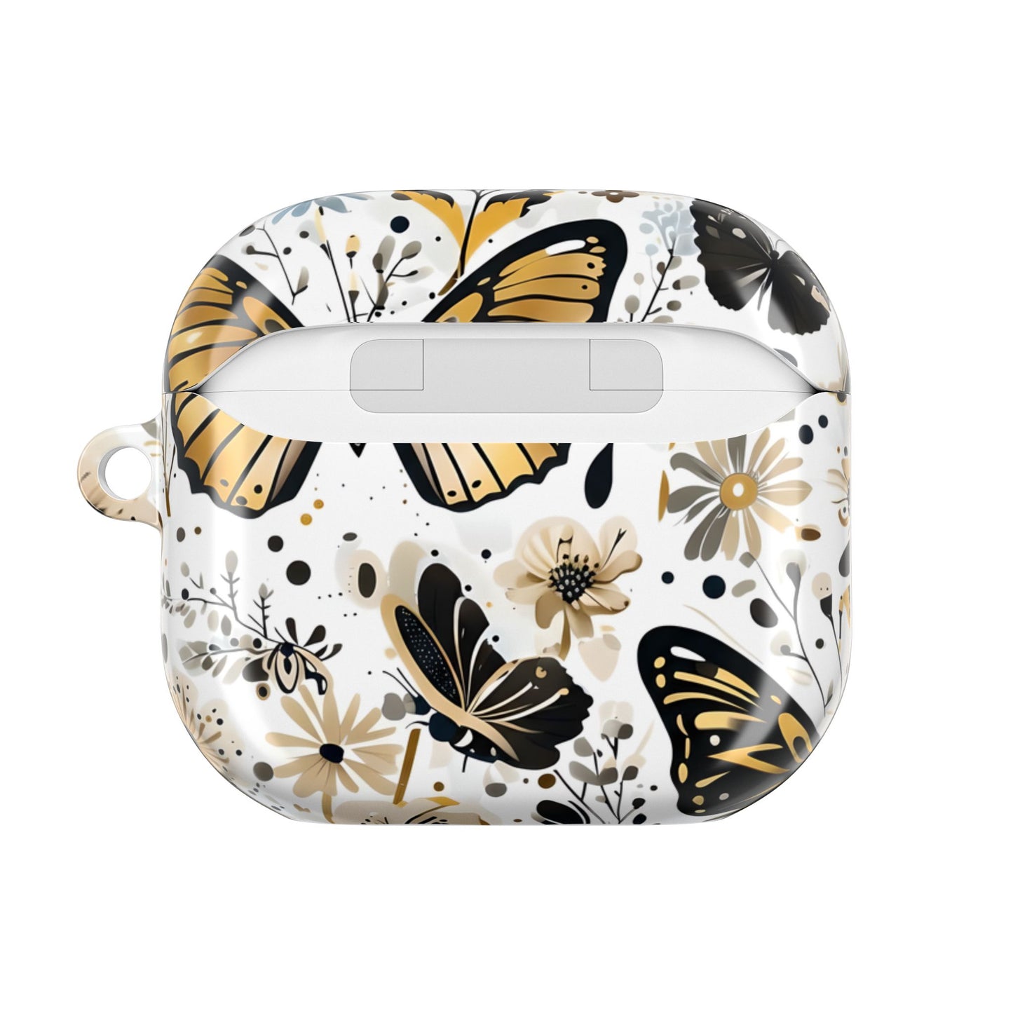 Gold & black Butterfly Floral AirPod Case — Decorative Charging Case