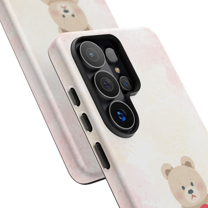 Teddy Bear Heart Phone Case – 'Love' Pastel Protective Design Cover