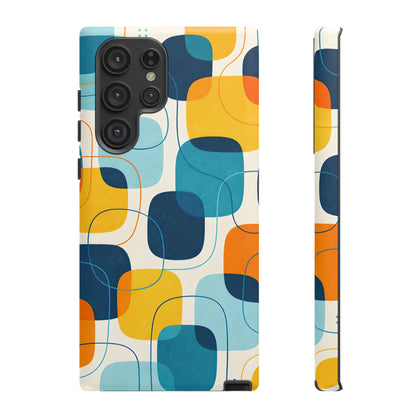 Mid-Centry Modern Retro Ocean tone Protective Phone Case - Tough Design Cover