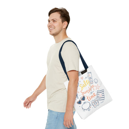 Beach Vibes Tote — "Salty Sunshine Time" Summer Beach Bag