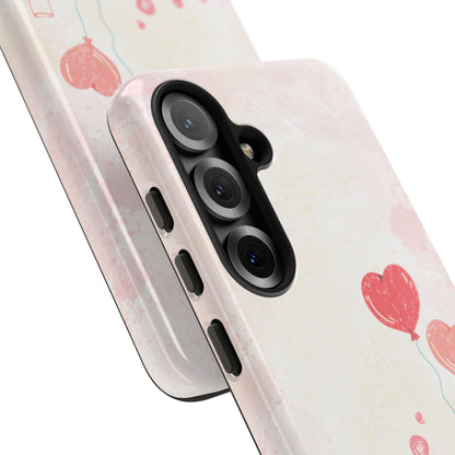 Valentine Heart Balloons Phone Case — "Love You" Romantic Protective Design Cover